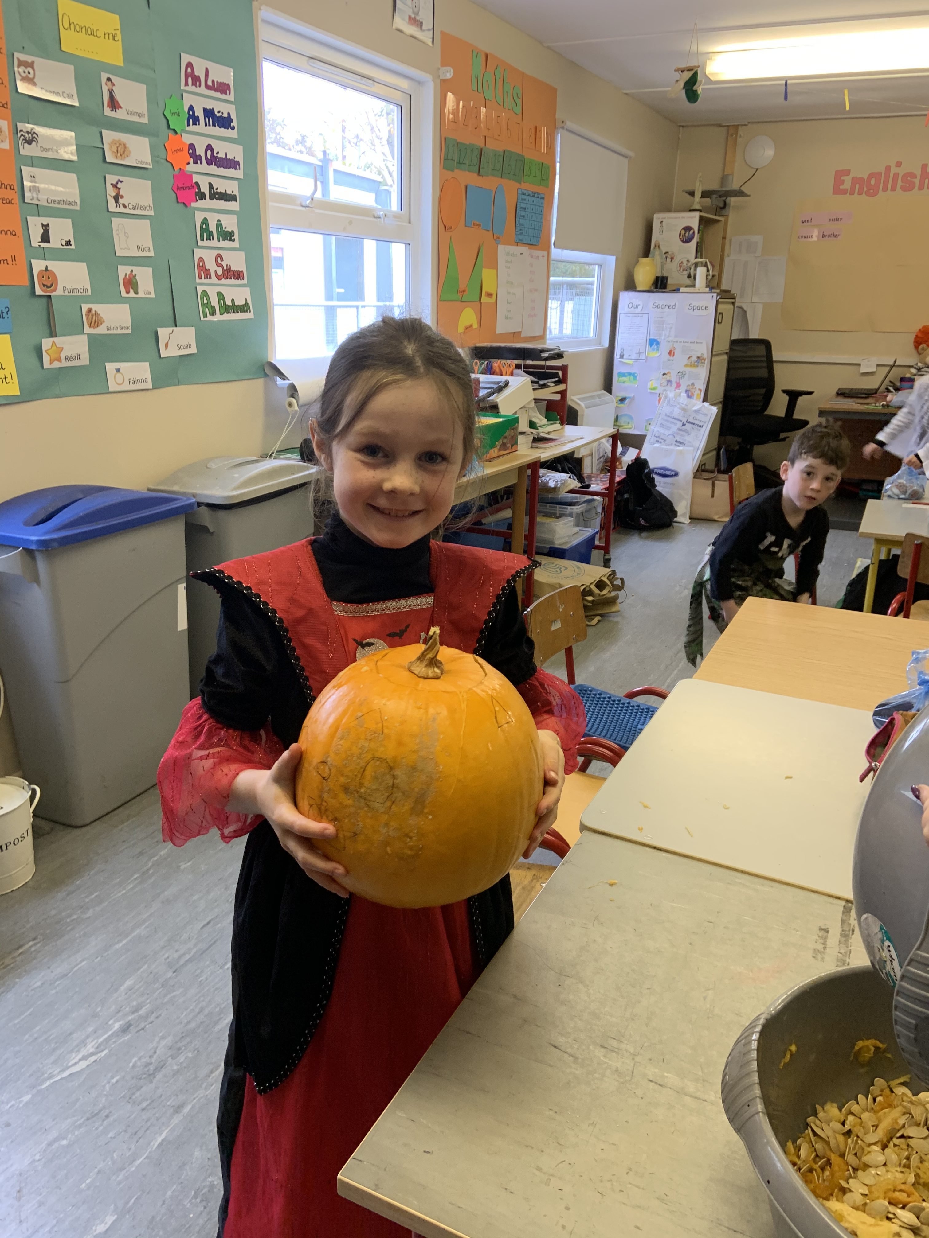 1st and 2nd Class carving pumpkins